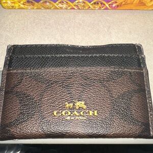 Coach Signature Brown Card Holder